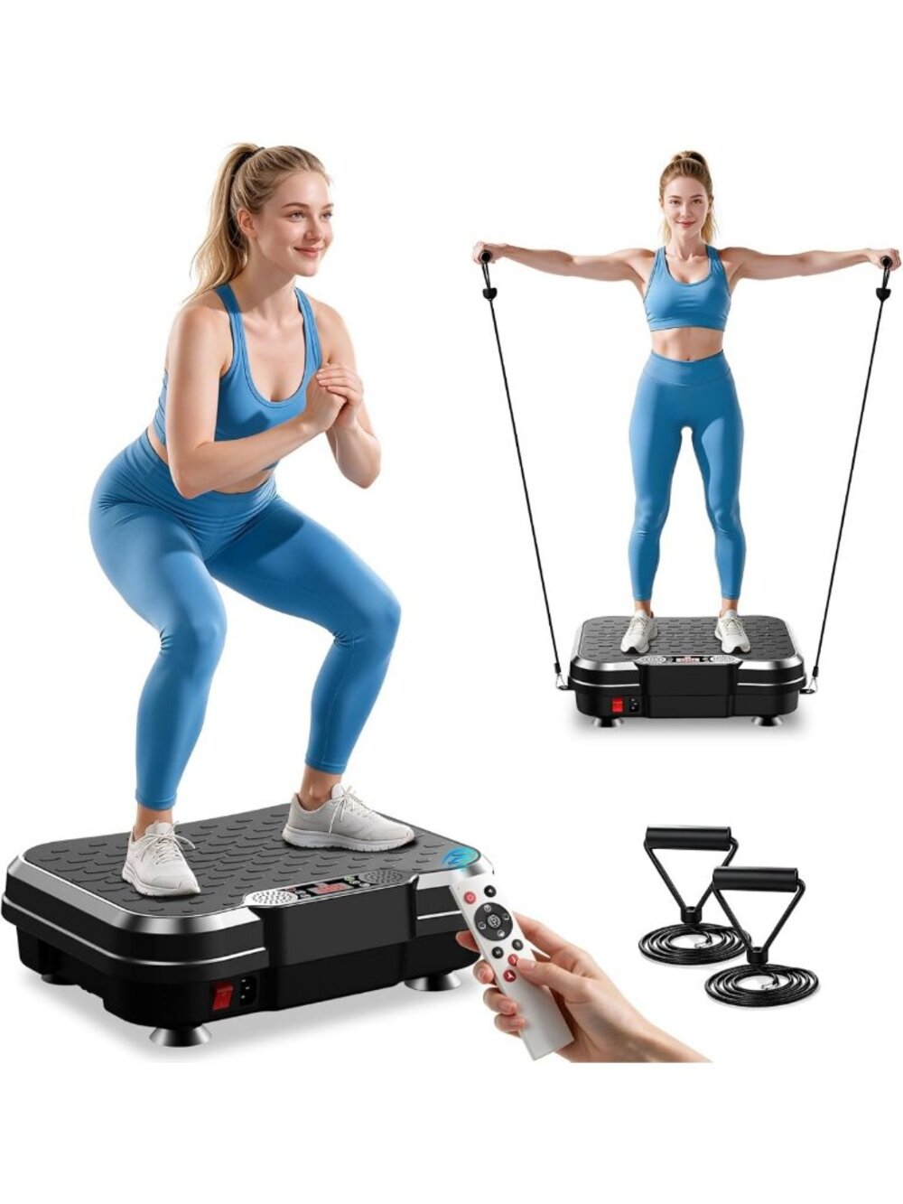 Vibration Plate for Fitness & Lymphatic Drainage, 400 lbs Capacity, 250 Speeds